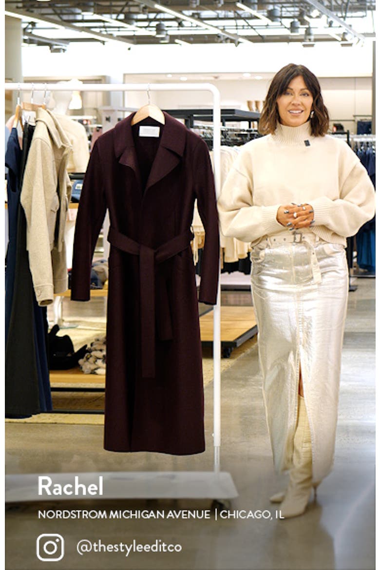 Long Pressed Wool Wrap Coat video