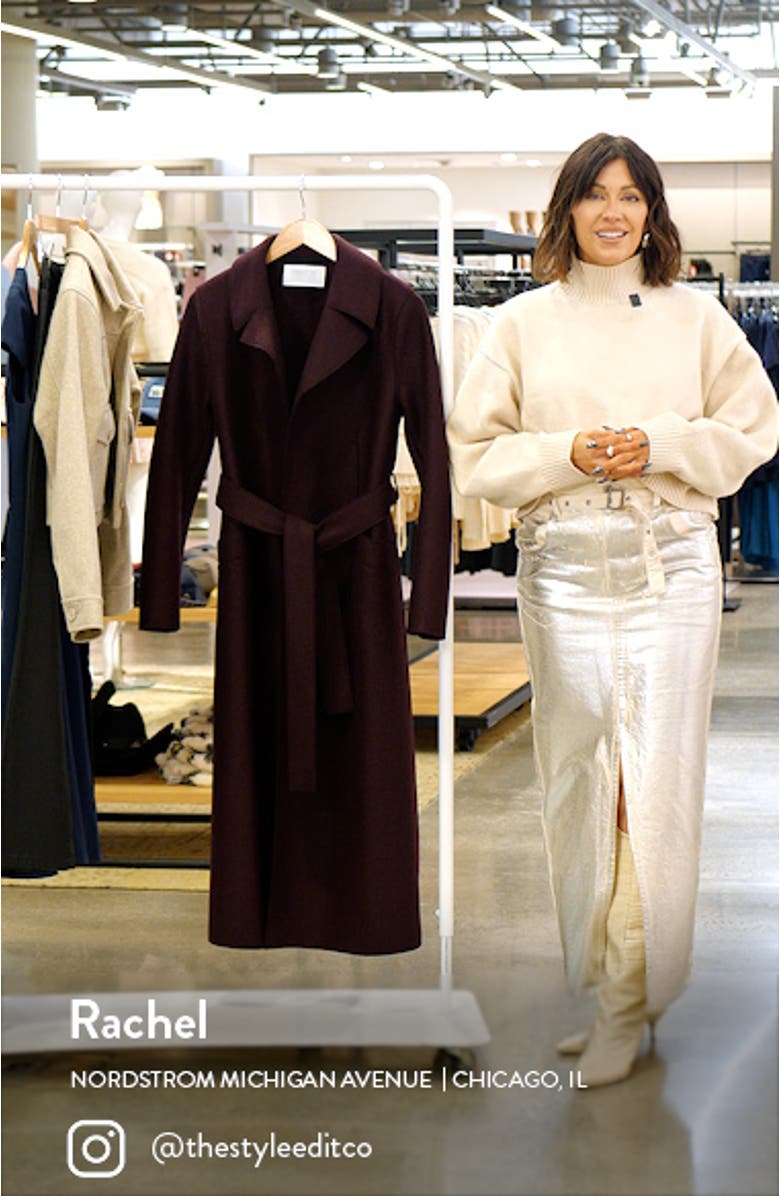 Long Pressed Wool Wrap Coat, sales video thumbnail