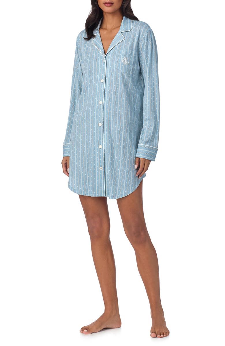 Lauren Ralph Lauren Print Nightgown, Alternate, color, 