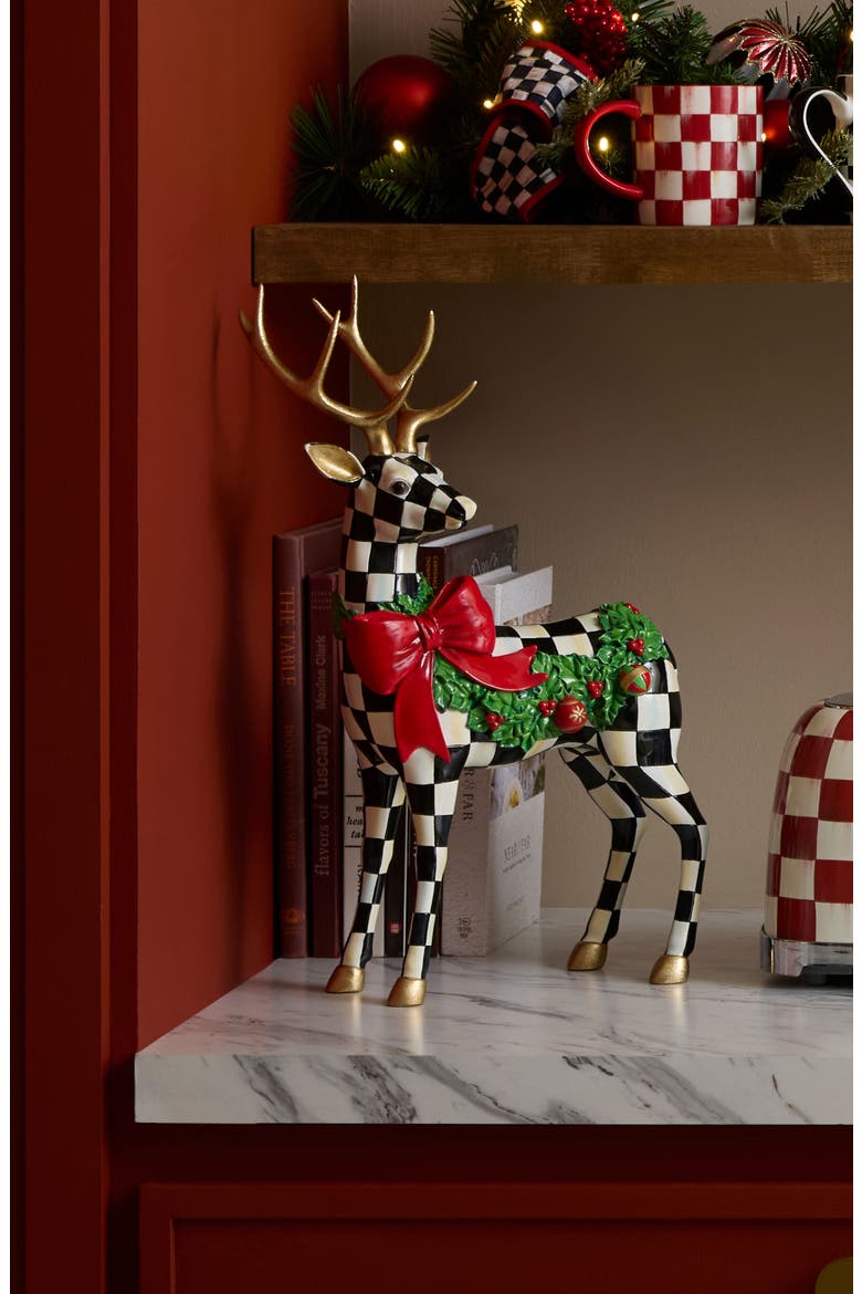 Holly Check Standing Deer, Alternate, color, BLACK