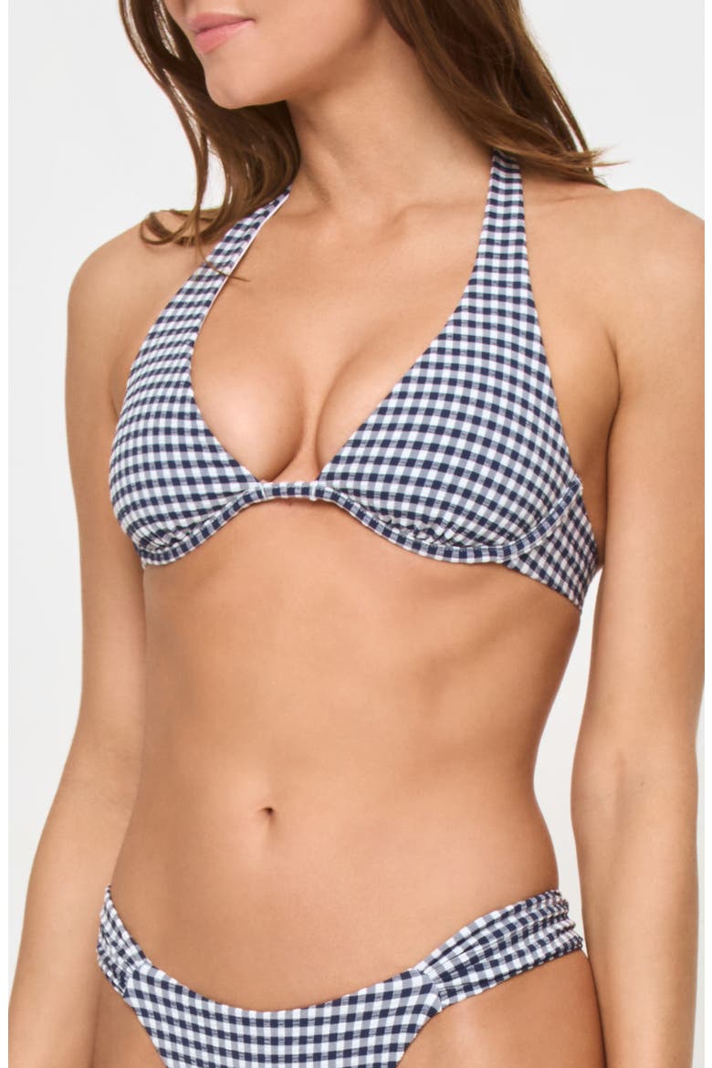 Isa Underwire Bikini Top, Alternate, color, ATTA GIRL GINGHAM