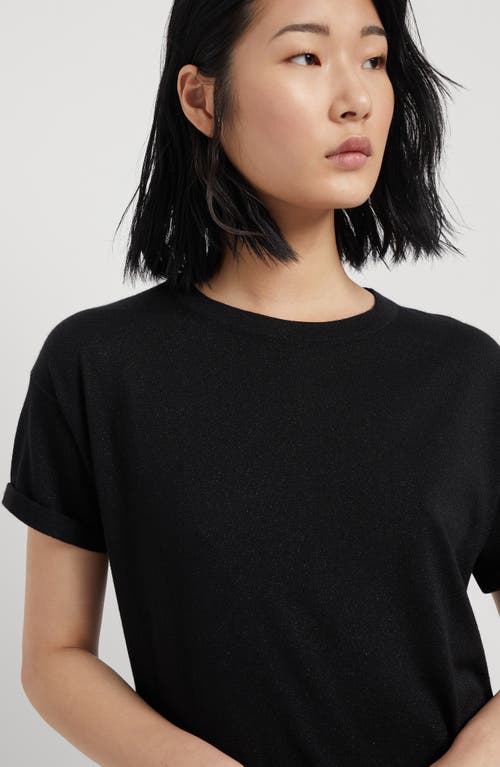 Brunello Cucinelli Short-sleeved T-shirt With Rolled Sleeves And Keyhole Detail In Black