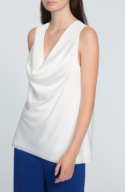 Shop Elie Tahari The Jane Cowl Neck Tank In Sky White