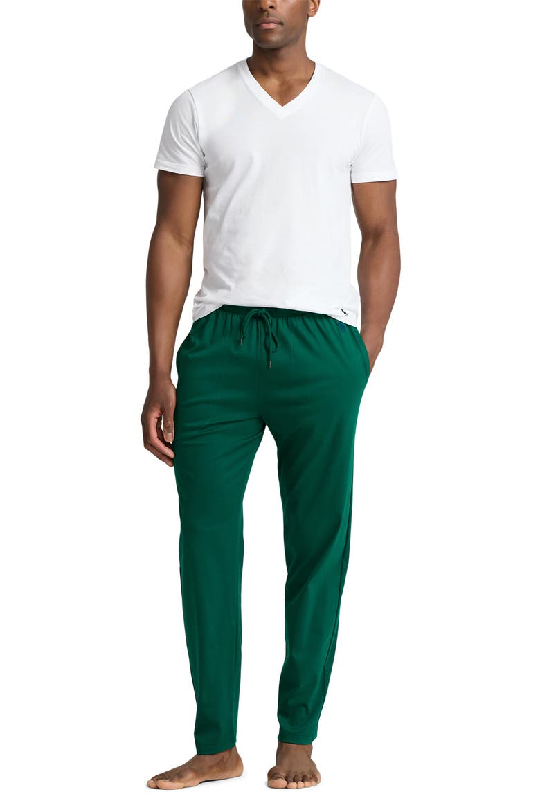 Knit Cotton Pajama Pants, Alternate, color, MOSS AGATE
