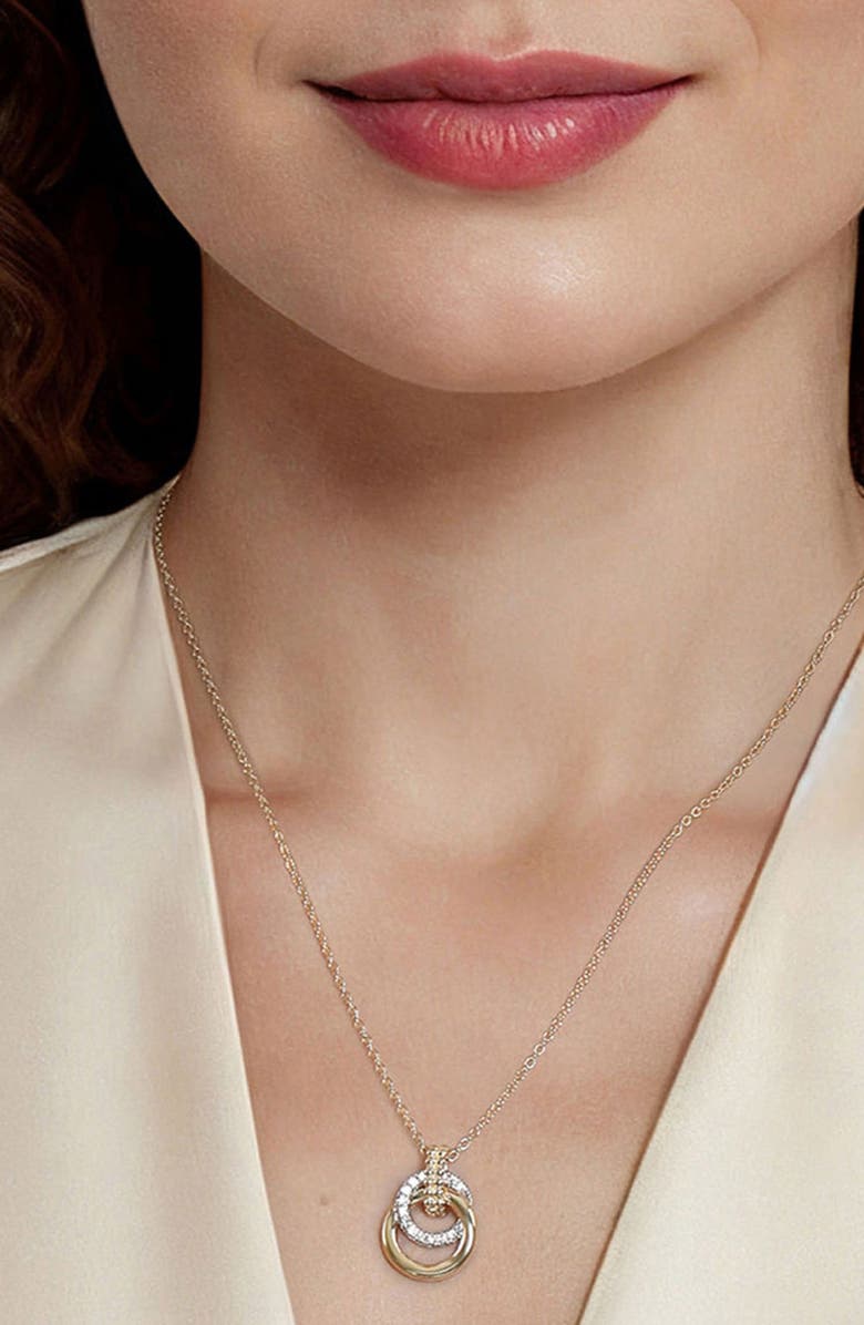 Gabriel & Co. Bujukan Diamond Link Pendant Necklace, Alternate, color, Gold Multi