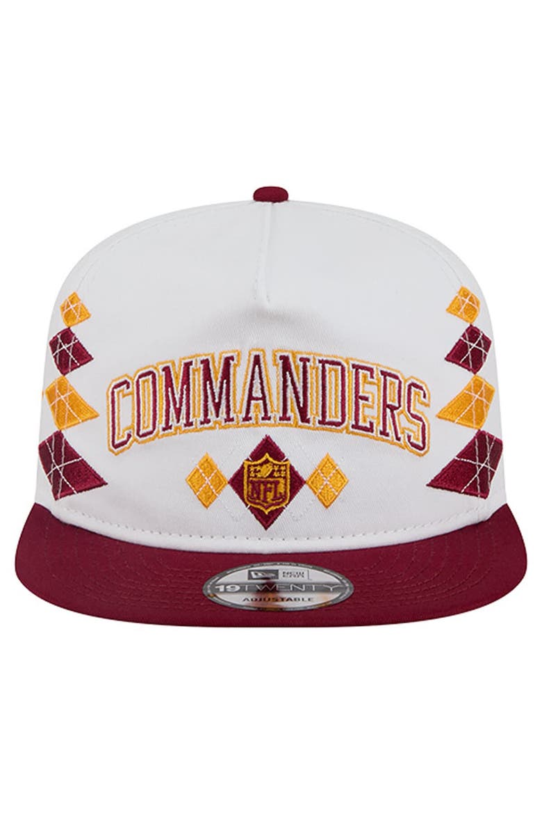 Men's New Era  White Washington Commanders Argyle 19TWENTY Adjustable Hat, Alternate, color, White