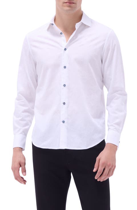 Axel Floral Jacquard Shaped Fit Button-Up Shirt