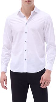 Bugatchi Axel Floral Jacquard Shaped Fit Button-Up Shirt