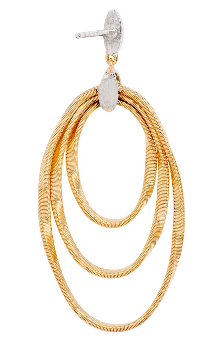 Marco Bicego Marrakech Onde 18K Yellow Gold & Diamond Concentric Earrings, Alternate, color, White Gold/ Yellow God