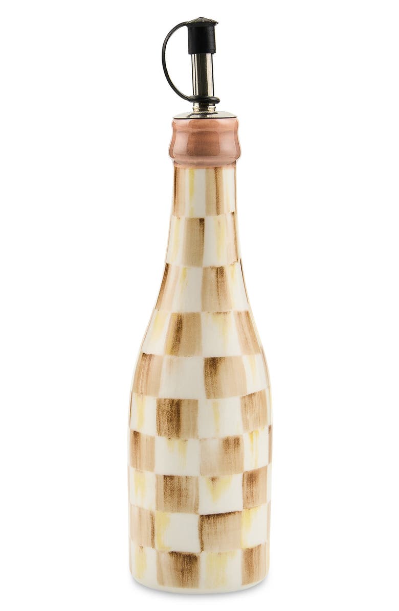 MACKENZIE CHILDS Mocha Check Farmhouse Oil Cruet, Main, color, Mocha