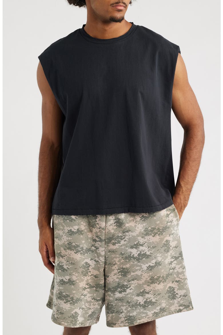 Sleeveless T-Shirt, Main, color, VINTAGE BLACK