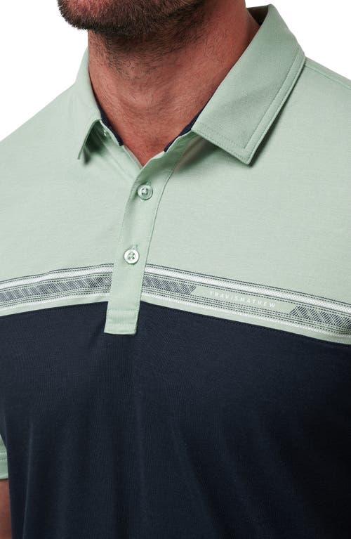 Travismathew Rustic Route Colorblock Polo In Jadeite