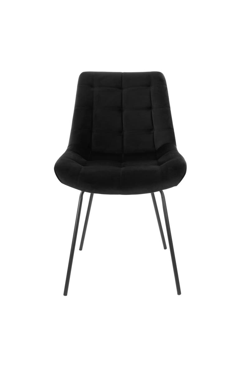 2 Piece Tufted Chair with Metal Legs, Alternate, color, Black
