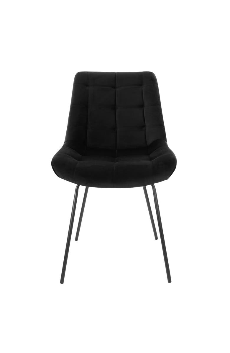 Elama 2 Piece Tufted Chair with Metal Legs, Alternate, color, Black