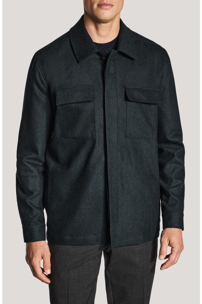 Colbey Wool Blend Shirt Jacket, Main, color, HUNTER GREEN