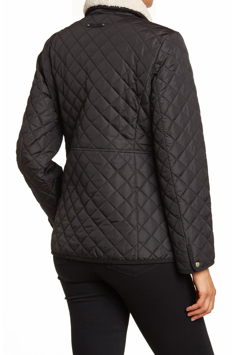 Lauren Ralph Lauren Quilted Faux Shearling Collar Jacket, Alternate, color,
