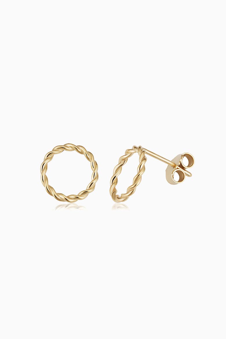 14K Gold Caesar Stud Earrings, Main, color, Yellow Gold