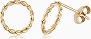 Oradina 14K Gold Caesar Stud Earrings