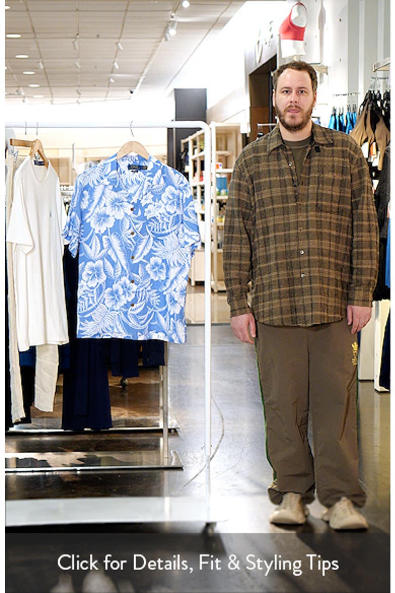 Classic Fit Tropical Print Linen Camp Shirt video