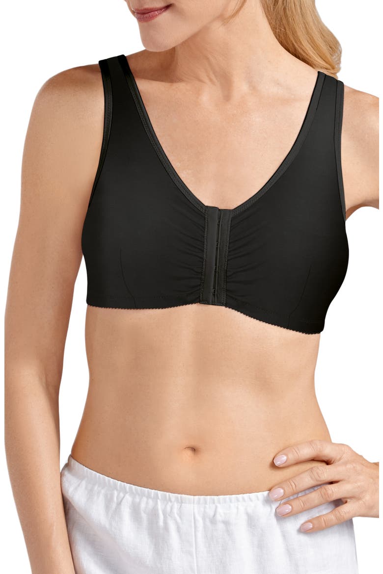 Frances Soft Cup Cotton Leisure Bra, Main, color, BLACK