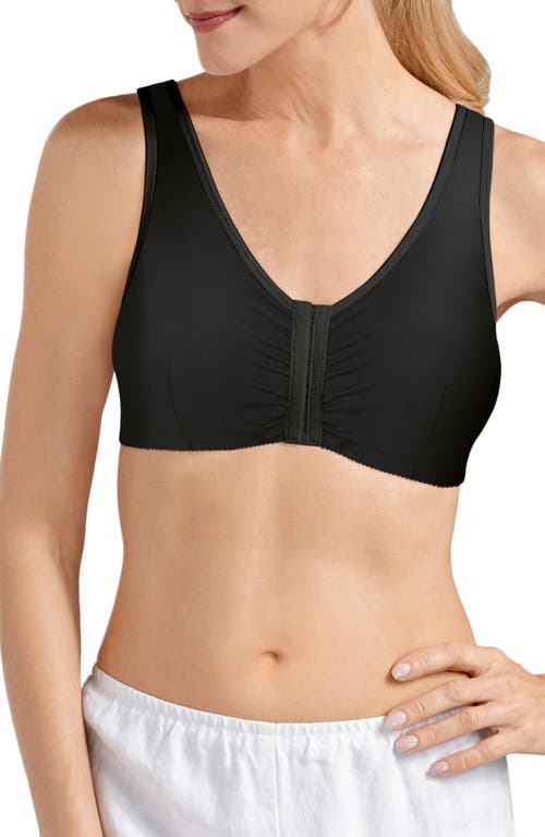 Amoena Frances Soft Cup Cotton Leisure Bra in Black at Nordstrom, Size Large C