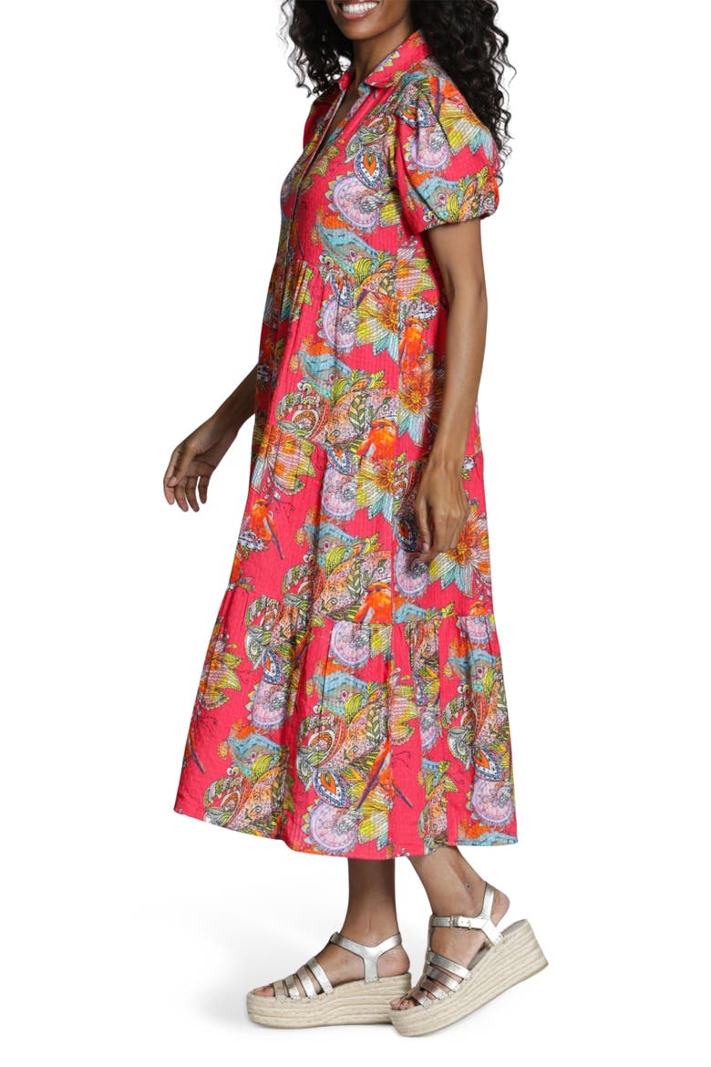 Floral Print Puff Sleeve Shirtdress, Alternate, color, PINK MULTI