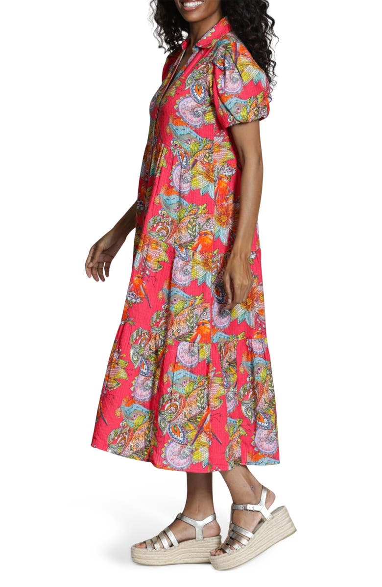 APNY Floral Print Puff Sleeve Shirtdress, Alternate, color, 