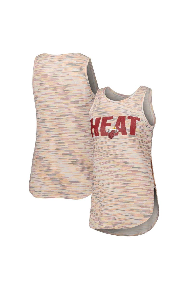 CONCEPTS SPORT Women's Concepts Sport White Miami Heat Sunray Tank Top, Alternate, color,