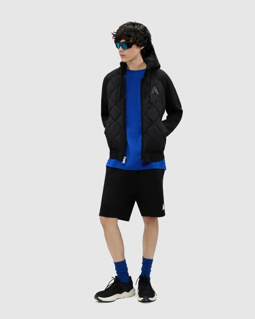 Alpenhaus Bornant Hybrid Insulated Bomber Jacket With Removable Hood In Black