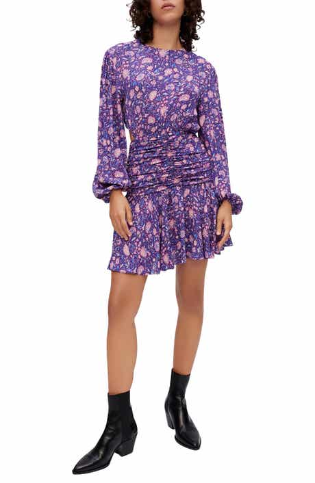 maje Roleta Floral Cutout Long Sleeve Dress
