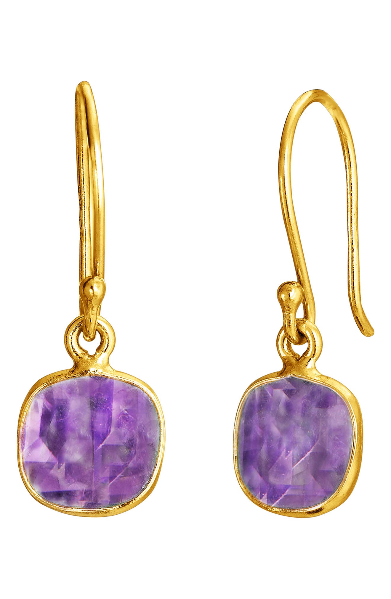 SAVVY CIE JEWELS Amethyst Drop Earrings