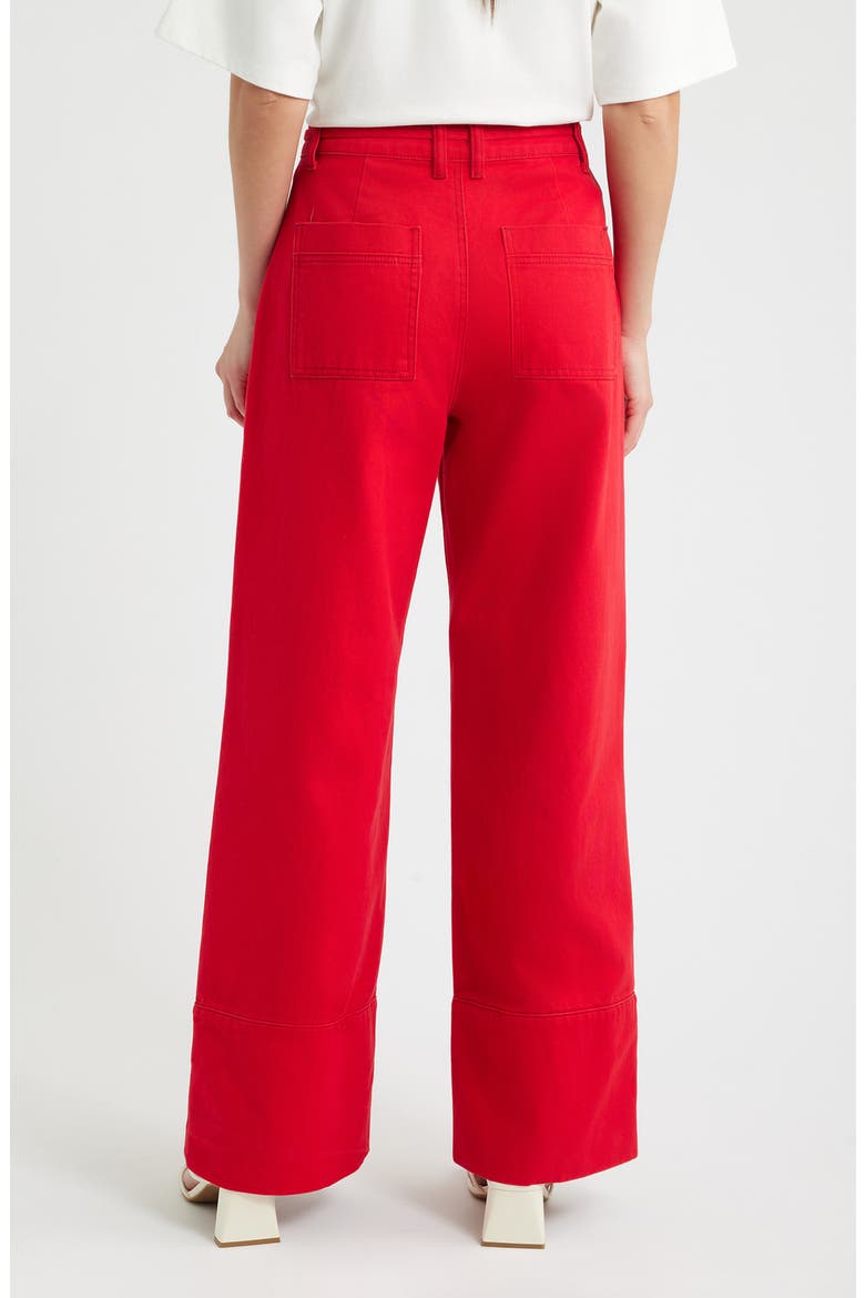 Furano Wide Leg Tie Waist Jeans, Alternate, color, ROUGE