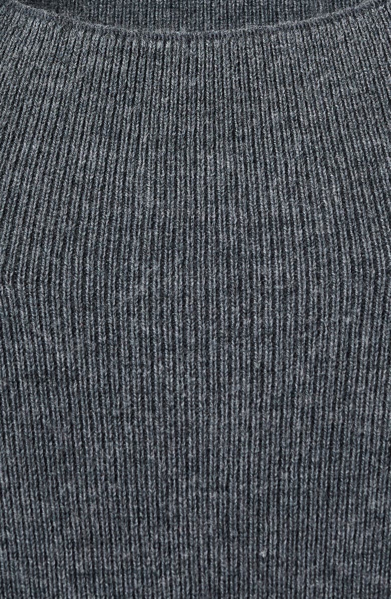 MANGO Fitted Mock Neck Sweater, Alternate, color, Medium Heather Grey