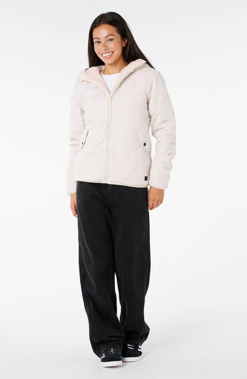 Rip Curl Anti-series Anoeta Classic Quilted Hooded Jacket In White