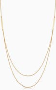 Oradina 14K Yellow Gold Brooklyn Bar Layered Necklace