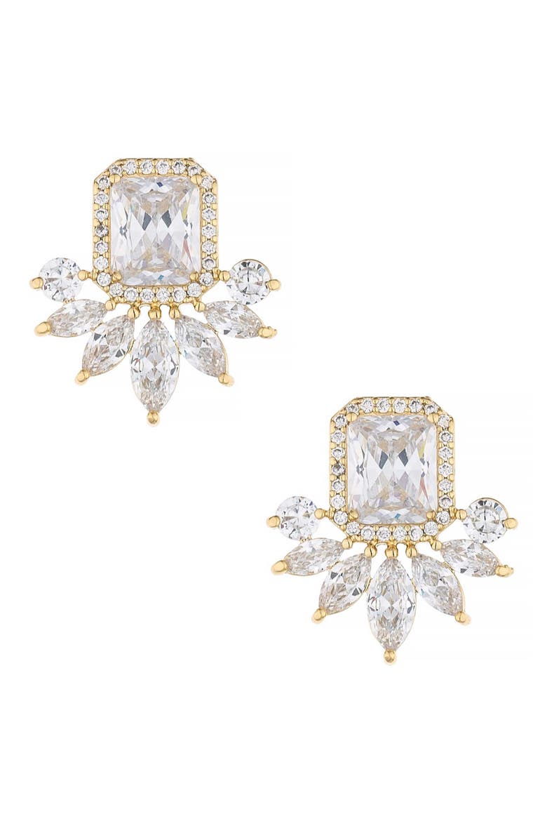 Crystal Stud Earrings, Main, color, GOLD