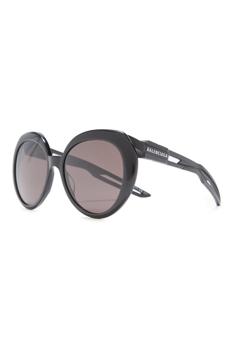 58mm Round Sunglasses, Alternate, color, BLACK BLACK GREY