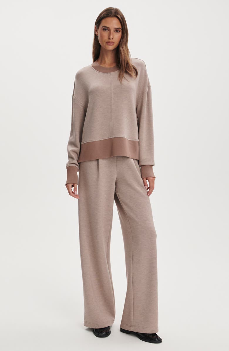 Varley Philippe Crop Sweatshirt, Alternate, color, Taupe Marl / Ginger Snap