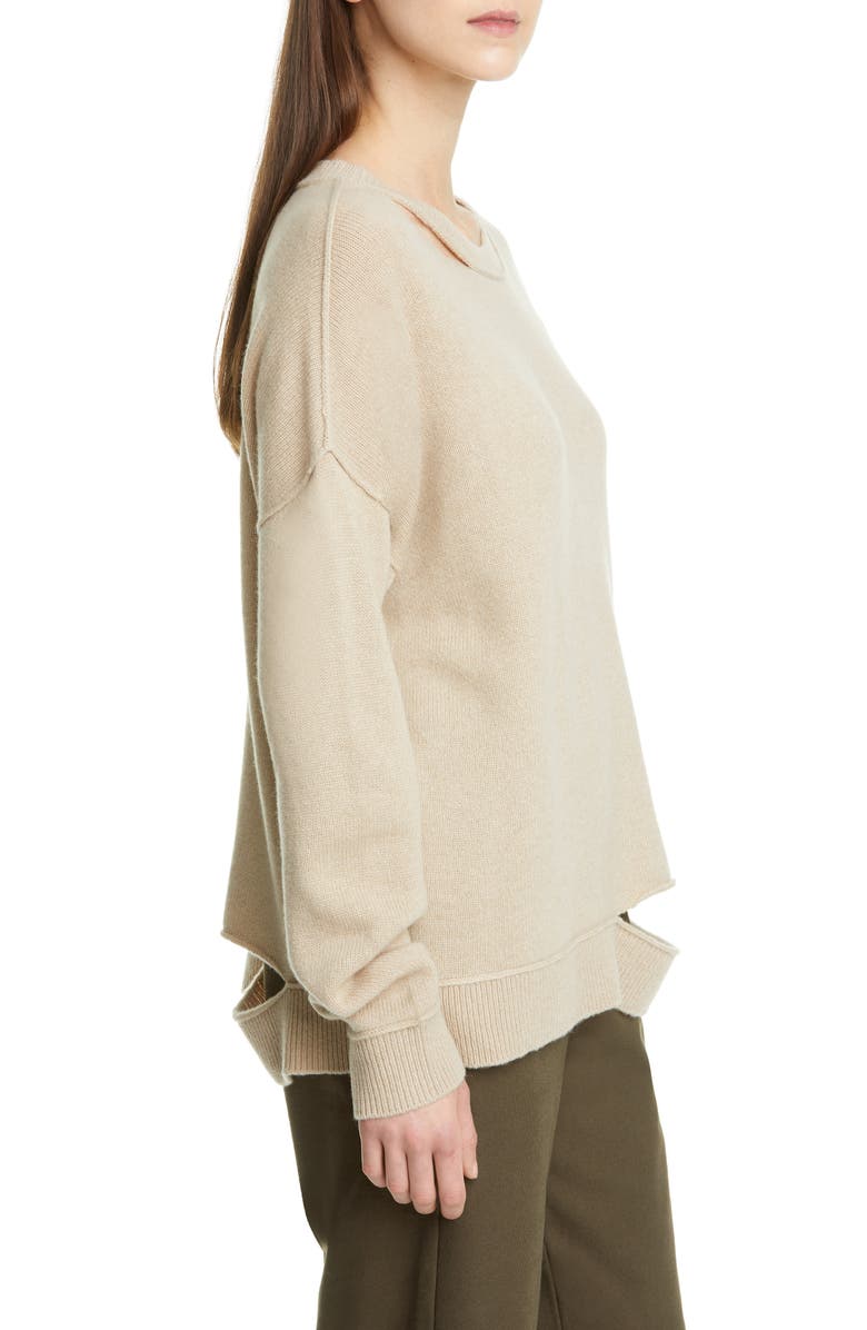 Eileen Fisher Distressed Recycled Cashmere Blend Sweater, Alternate, color, 
