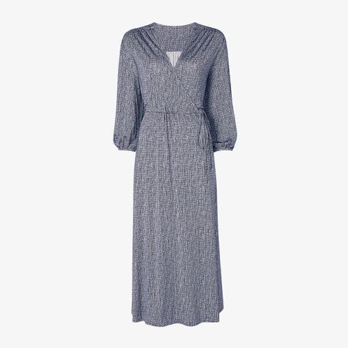 Shop M.m.lafleur Hope Wrap Dress In Blueprint Sketch