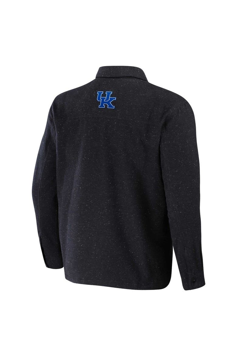 Men's Darius Rucker Collection by Fanatics  Heather Charcoal Kentucky Wildcats Sherpa-Lined Full-Snap Shacket, Alternate, color, Heather Charcoal