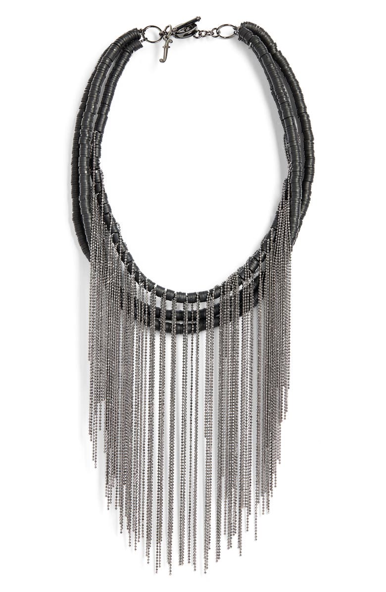 Fabiana Filippi Fringe Multi Strand Collar Necklace, Main, color, 