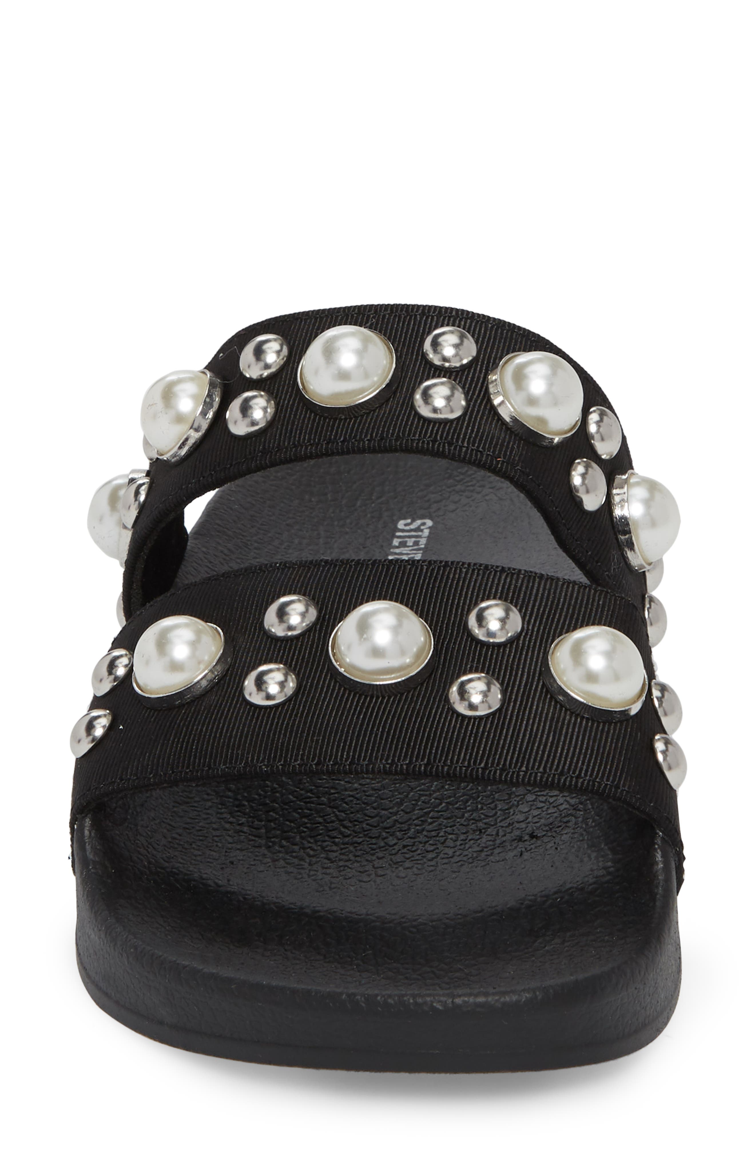 Polite Embellished Slide Sandal, Alternate, color, BLACK