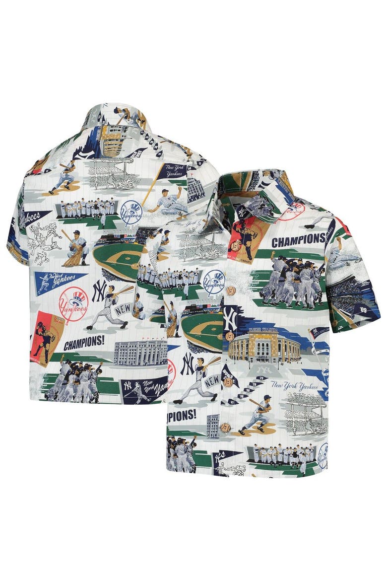 Youth Reyn Spooner White New York Yankees Scenic Button-Up Shirt, Alternate, color, White