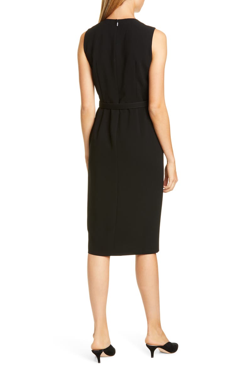 Jude Belted Sheath Dress, Alternate, color, BLACK