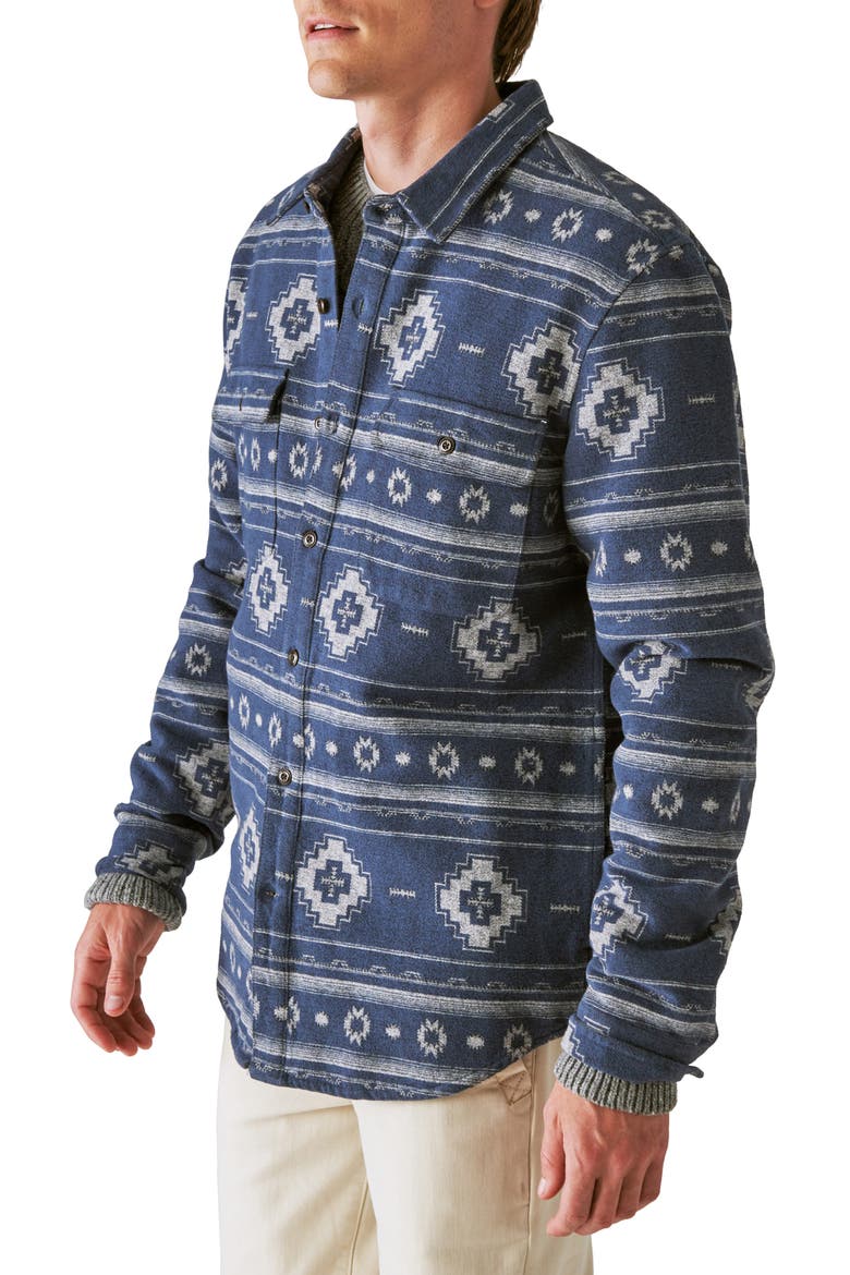 Jacquard Woven Utility Button-Up Shirt, Alternate, color, BLUE GREY