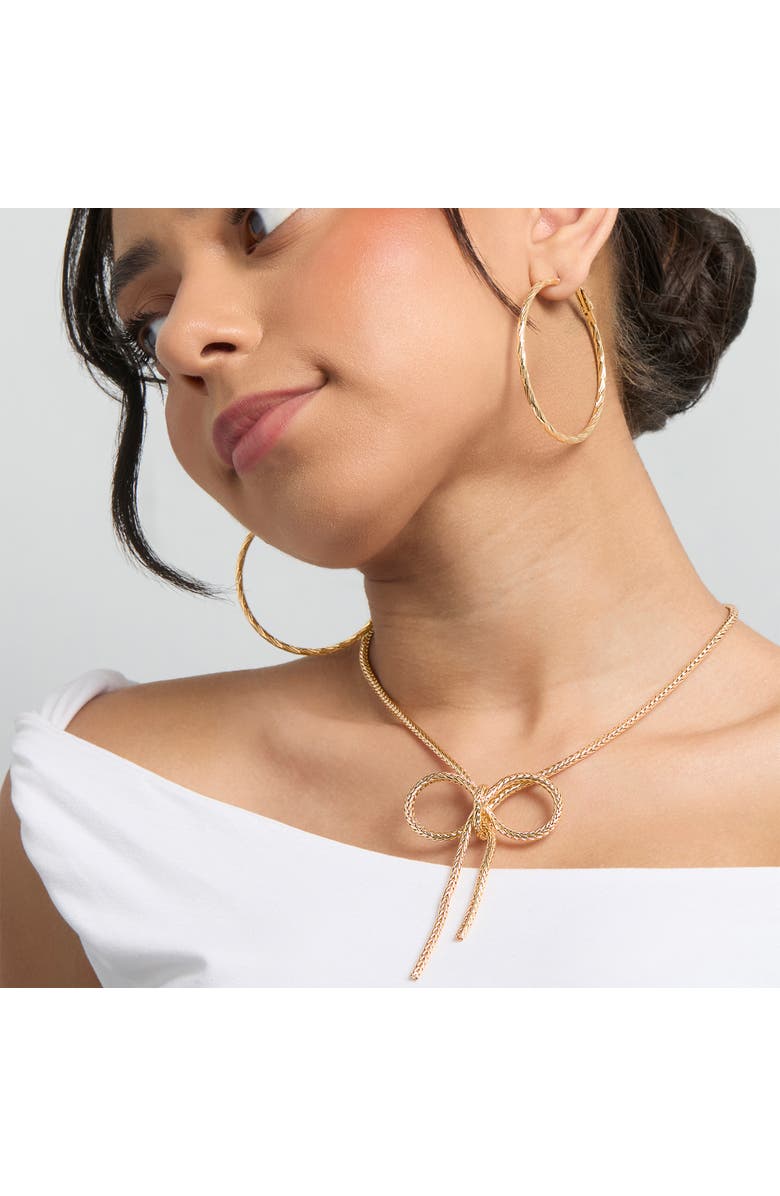 Jessica Simpson 3-Piece Hoop and Chain Hoop Earring Set in Gold-Tone, Alternate, color, Gold