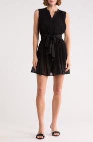 Sam Edelman Pleated Tie Waist Dress