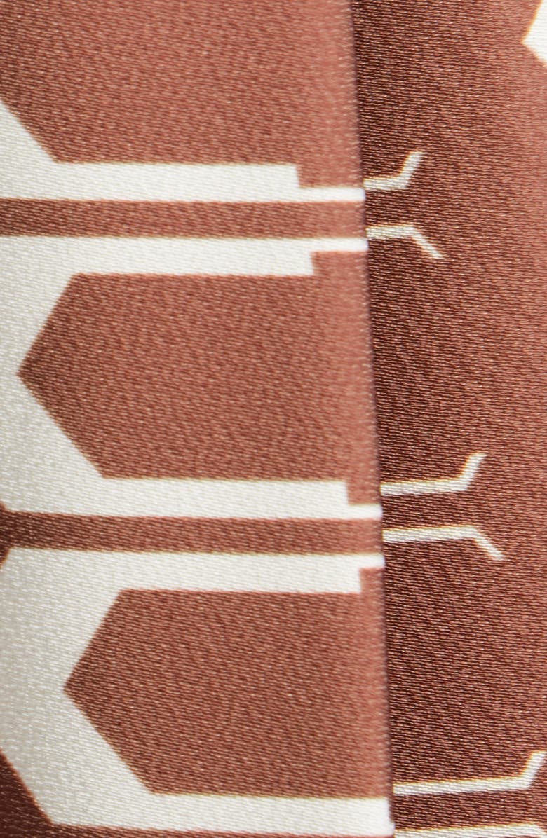 CIEBON Edia Geo Print Belted Maxi Dress, Alternate, color, Brown