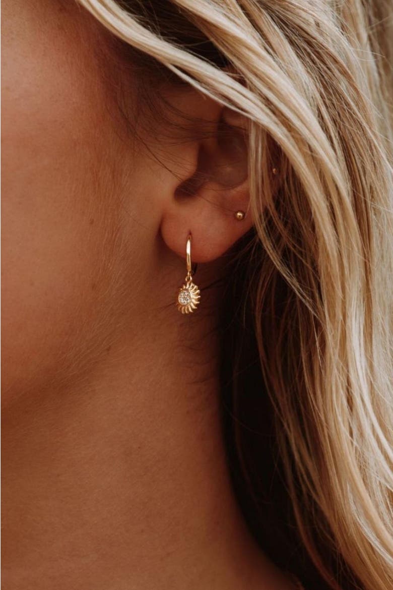 Helios Hoop Earrings, Alternate, color, Gold